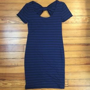 Blue and black stripe Bodycon Dress